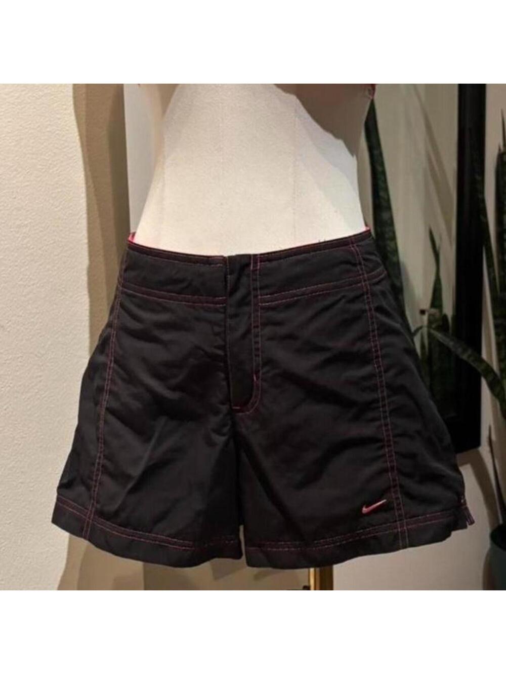 nike womens s 2k black athletic mini shorts contrast stitch sporty girl trendy